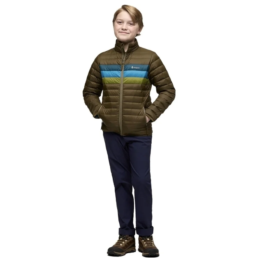 NWT Cotopaxi Kids Fuego Down Jacket-Live Oak Stripes